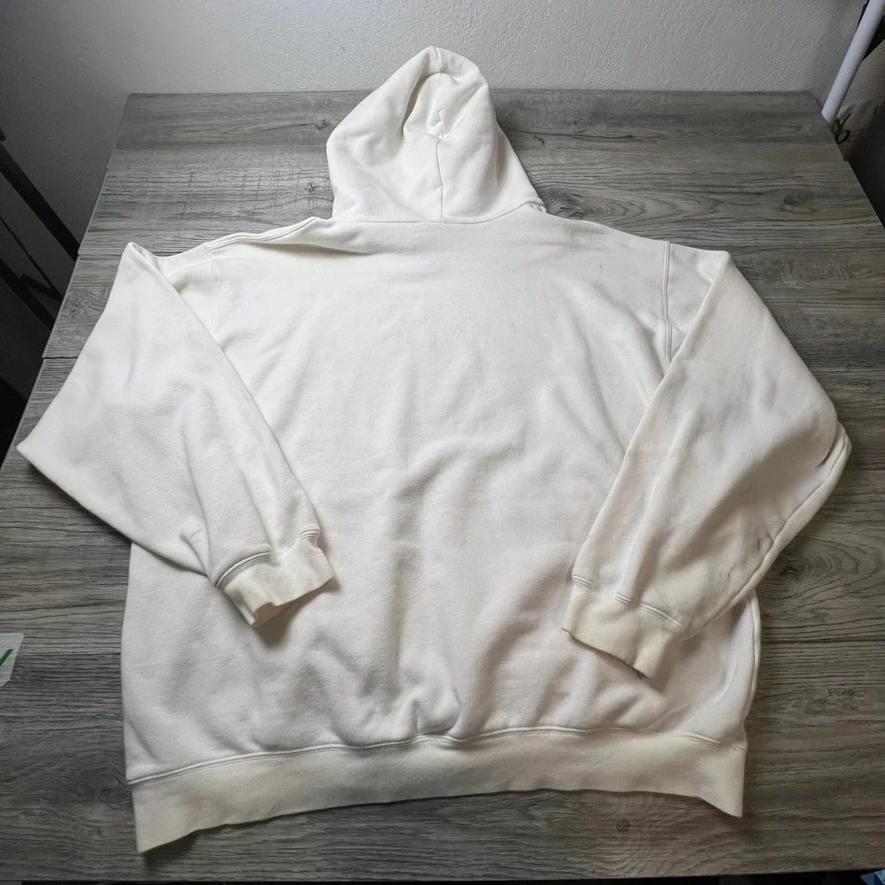 Adidas Hoodie Men 3XL White Vintage 2006 Embroidered Logo Oversized Pullover